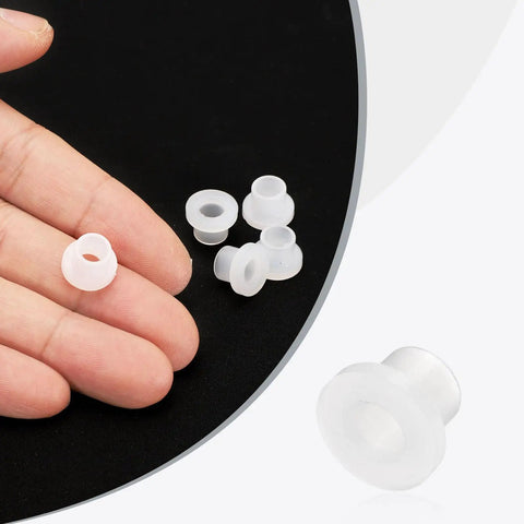 Flanged Sleeve Bearings Nylon Bushings 6mm Bore 8mm OD 8.1mm Length White Self Lubricating Plastic Bearings Pack of 20