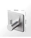 Heavy Duty Double Wall Hook In Matte Black Stainless Steel Rustproof Robe Hanger For Bathroom Kitchen Foyer Closet Hang Jackets Towels Hats Bags No Sweat Setup, 45mm size, square design.