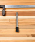 Two Pack M10 Threaded Clamping Rod Handles Metal Revolving Handwheel displayed on wooden surface