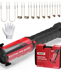 Solary induction heater tool with 10 coil attachments; red handheld unit and white gloves