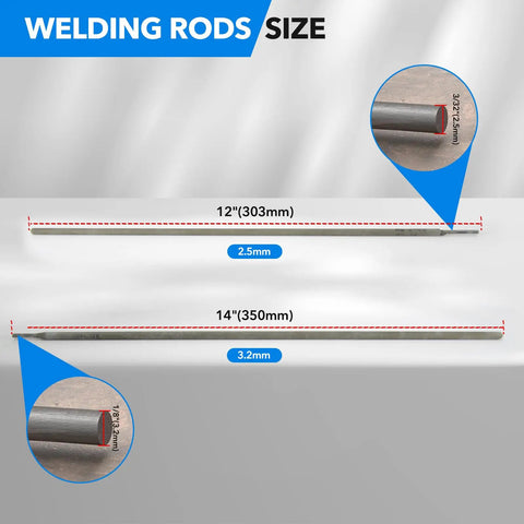 One Eighth Inch Carbon Steel Welding Rod Electrodes For Stick Welding All Position Arc Welding J422 Grade size comparison