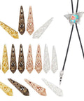 40 Pcs Bolo Tie Tips Set In 4 Colors, 1.4 Inch Long Brass End Caps, 9mm Bolo Tie Findings For DIY Crafts And Clothes Decor, Retro Western Style Dope Accessories Replacement Buckles, assorted tips