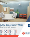 Basics LED Emergency Light With Dual Adjustable Lamp Heads For Wall Mount Go To Backup Power 90 Minute Battery Backup