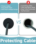 Comparison of Starlink Cable Routing Kit with silicone grommet vs bare wall hole for cable management