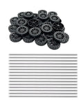 Plastic Toy Car Wheel Set With 2mm Round Shaft Axles For RC Cars Trucks And DIY Robots 30mm black wheels and shafts