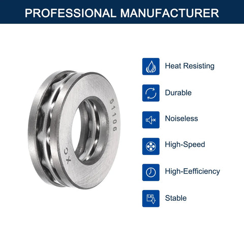 Front view of HiPicco thrust ball bearing, 30x47x11 mm, chrome steel, single-row axial