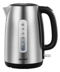 Fast Boil 1.7L Electric Kettle with 1500W Heating, Auto Shutoff, stainless steel body, easy view water window, black handle