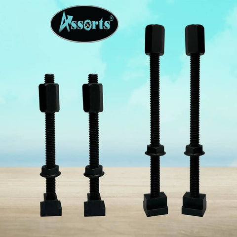 24 Piece M6 Clamp Kit For Rotary Tables Milling Tables Face Plates And Vertical Slides With Tee Nuts, Flanged Nuts, Studs Displayed