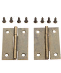 Two Pack 50x33mm Antique Brass Furniture Hinges For Cabinets And Drawers Door Butt Hinge Vintage Decorative Hinges