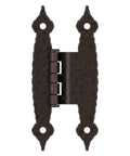 Smooth Swinging Offset Cabinet Hinges One Pair 3/8 Inch Oil Rubbed Bronze Butterfly Wood Hardware For DIY Builds showing front view.