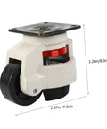 4-Piece Heavy Duty Swivel Caster Set 3 Inch With Plate Mounts Built Tough Adjustable Leveling Wheels For Workbenches Industrial Equipment And Transport Nylon Wheels On Rugged Aluminum Bodies, single caster with 3.26in height