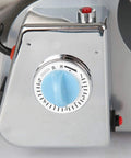 Close-up of control panel on Beast Of A 1500G Grain Grinder Mill With 3500W Electric Motor, home use, chrome finish, knob settings visible