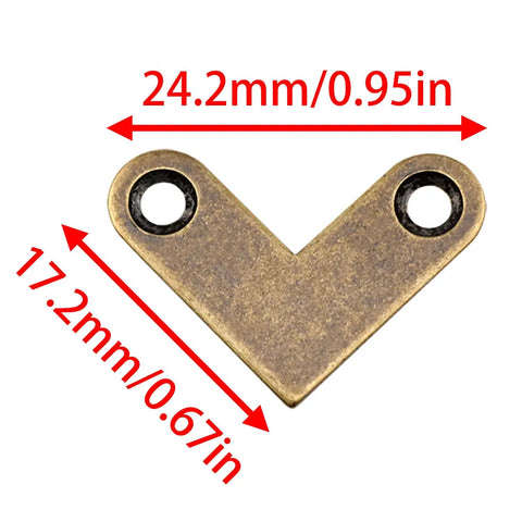 Bronze L shaped corner bracket measuring 24.2mm by 17.2mm for DIY builds, ideal for furniture fastening and vintage decor. Upgrade Your DIY Builds With These 8 Piece Bronze L Shaped Corner Brackets Built Tough For Rust Resistance And Lasting Strength Ideal For Vintage Home Decor And Reliable Furniture Fastening Needs.