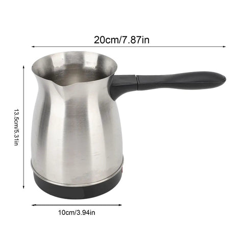 Turkish Coffee Maker Electric Pot With Five To Six Cup Capacity Six Hundred Milliliter For Turkish And Greek Coffee, stainless steel view