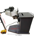 Heavy Duty Electric Roll Bender 1.1KW Three Roller Metal Bending Machine with foot pedal control and adjustable rolls.