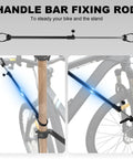 Handle bar fixing rod for 66 Lbs Bike Repair Stand with Pro Grade Clamp, heavy duty aluminum work stand, securing a mountain bike.