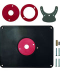 Rock Solid Metal Router Table Insert Plate Featuring Quick Adjust Centering Rings For Seamless Milling And Top Tier Woodworking Crafts Heavy Duty Workshop Essential That Just Works, includes two centering rings and hardware.