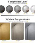 Cordless Tall LED Floor Lamp That Is Totally Lit With 42 LEDs, 3 Color Temperatures, 5 Brightness Levels, Touch Control, And 3 Modes Warm Natural White For Living Room Bedroom Home Office And Modern Decor brightness and color settings display