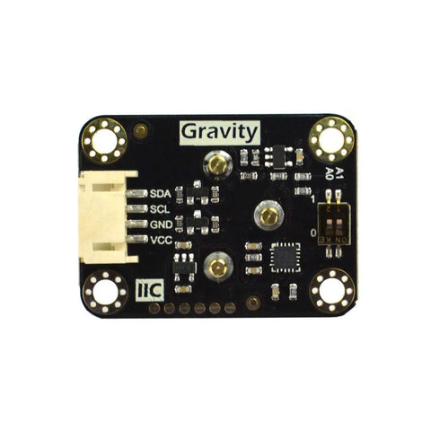 Plug And Play I2C O2 Oxygen Sensor Module for Arduino ESP32 Raspberry Pi with digital gas detection, top view.