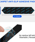 16 Pcs Rug Tape Non Slip Rug Grippers For Hardwood Floors And Tile That Stays Put In High Traffic Areas Keep Corners Flat With Pointed Long Strips Adhesive Carpet Pad Strips That Prevent Slippage shown with dimensions and features
