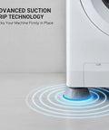 Upgraded 8 Pack Anti Vibration Washer Pads With Anti Slip Rubber Feet under washing machine corner for noise reduction and stability.