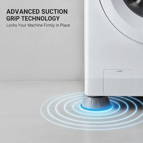 Upgraded 8 Pack Anti Vibration Washer Pads With Anti Slip Rubber Feet under washing machine corner for noise reduction and stability.