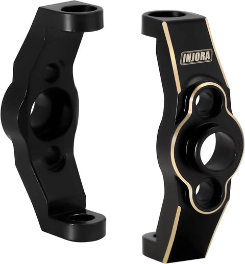 Beefy Brass Caster Blocks C Hubs And Steering Knuckle Kit For TRX4M 1/18 RC Crawler Upgrades With Black Hard Coat Chamfered