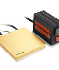 7x7 Inch Plate Heater with Golden Finish, 110 Volts 600 Watt Warmer, Includes Four Wood Legs, Perfect for DIY Projects.