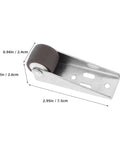 4 Pack Sliding Door Bottom Support Rollers Featuring Hella Tough Rubber Swivel Casters For Dead Silent Barn Door Hardware and Cabinet Track keeping glides jam free while rolling smooth as butter daily with measurements.
