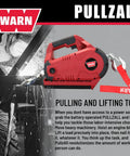 Cordless 24V Electric Winch With Steel Cable, 1000 Lb Pulling Capacity, portable handheld winch for lifting with red casing