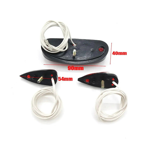 Bright LED Tail Light For Electric Tricycles And Ebikes 24V 36V 48V Compatible Turn Signal Waterproof Rear Warning Light With High Visibility For Night Riding Easy Mount For Multiple Models, black 90mm rear light with 40mm height and wiring