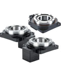Heavy Duty Hollow Rotary Actuator Direct Cam Indexer Replacement For Cnc Cutting Tables featuring three units showing cast iron and smooth spinning platform.