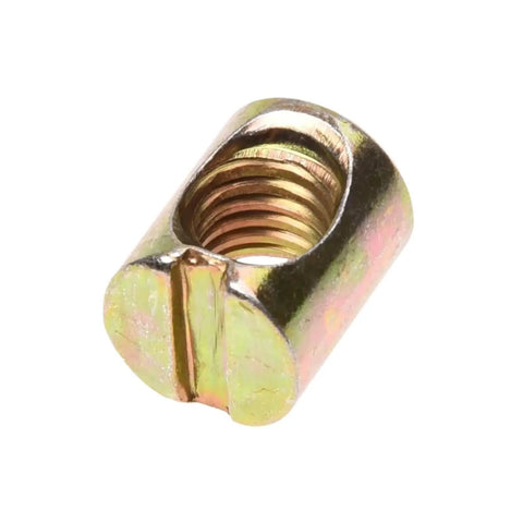Heavy Duty M8 Barrel Nuts Set of 50 Slotted Cross Dowel Nuts for Beds Chairs and Furniture Projects Zinc Plated Carbon Steel