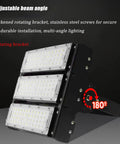 One Hundred Fifty Watt Led Tunnel Light Waterproof Outdoor Flood Lamp with adjustable rotating bracket for multi-angle lighting.