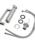 Maqulae Metal Basin Faucet with Hose, Single Hole Sink Tap for Kitchen parts including faucet handle and hoses.