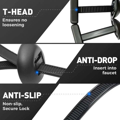 Heavy Duty Nylon Universal Cable Tie Buckle For Car Repairs Self Locking Zip Ties Holder with T-head and anti-slip features