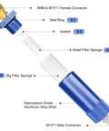 Dope Heavy Duty Water Oil Separator For High Pressure Air Compressors With 30MPa Capacity showing components and connectors.