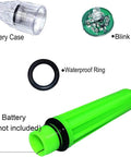 Six Pack Colorful LED Underwater Fishing Lights Kit For Night Fishing, disassembled components including battery case, LED, and ring.
