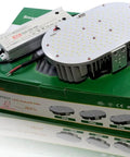 150W LED Retrofit Kit For High Bay And Parking Lot Lighting, Revan Series, compact design on green packaging