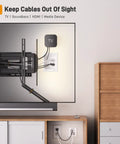 TV In Wall Cable Management Kit With USB And Type C Ports Cord Hider For Wall Mounted TVs shown installed with cables hidden