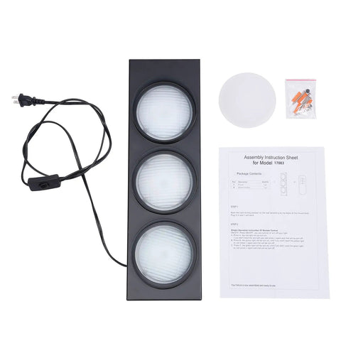 Vintage Style Traffic Light LED Wall Sconce With Remote Control, assembly kit and instructions