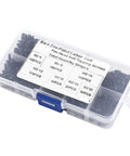 Two Pack 500 M3 Black Pan Head Cross Self Tap Wood Screws For Easy Hidden Wood Joints in a clear plastic case