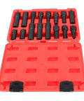 Heavy Duty Locking Lug Nut Master Set And Wheel Lock Key Extraction Tool Kit For Daily Drivers Bulletproof Anti Theft Security With 16 Badass Steel Socket Keys Garage Ready Setup To Lock Down Your Ride And Cruise in red storage case with steel sockets.