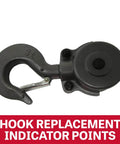 3 Ton Hand Chain Hoist With 15 Ft Lift, 360 Degree Rotating Alloy Hook, Model S90-300-15 hook replacement indicator