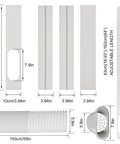 Components of Portable AC Window Vent Kit With 5.9 Inch Exhaust Hose And Coupler Universal Window Seal For Portable Air Conditioners Adjustable Duct Kit For Sliding Or Vertical Windows No Fuss Install Leak Proof Exhaust Solution shown.