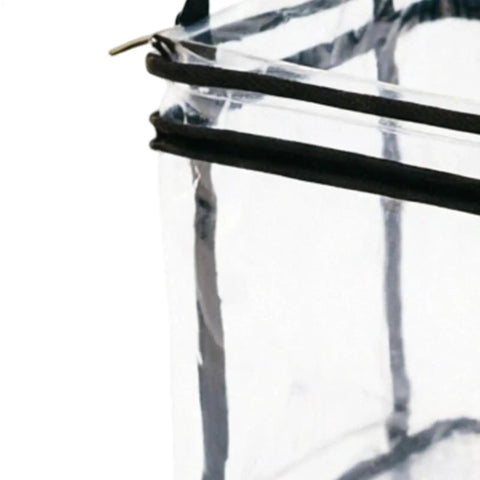 Heavy Duty Clear Zipper Storage Bags With Handles For Moving Ready Organization And Document Protectors, close-up view of zipper.