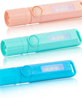 3 Pack USB C Rechargeable Mini LED Flashlights With Sidelight Lantern, Ultralight Zoomable Beam in pink, green, and blue