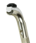 Close-up of Universal Fire Sprinkler Shut Off Tools Dead Simple Emergency Sprinkler Head Wrench, silver metal with black rubber tip.