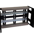 6U Rackmount DIN Rail Control Panel Enclosure With 8 Inch Depth, heavy duty 14 gauge steel, removable DIN rails, PVC wire ducts
