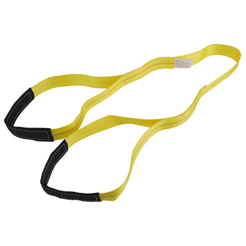 Two Pack 6 Foot by 2 Inch Lift Sling Straps for Construction, 10,000 Pound Capacity, Heavy Duty Polyester Webbing displayed on white background